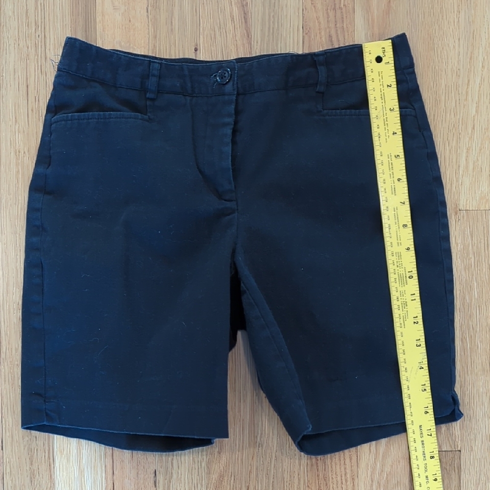 Cotton Twill Shorts Preppy Minimalist Black